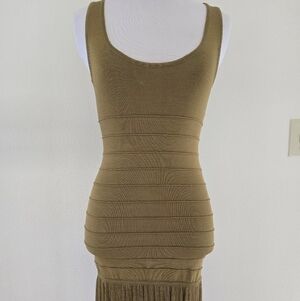Bebe Olive Textured Mini Dress Size XS